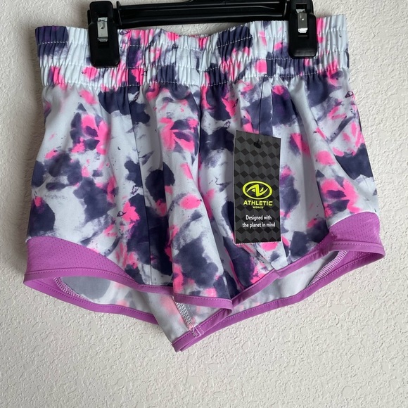 Athletic Works Kids Pink and Purple Tie-Dye Activewear Shorts size S 6/6X-NWT - Picture 3 of 3
